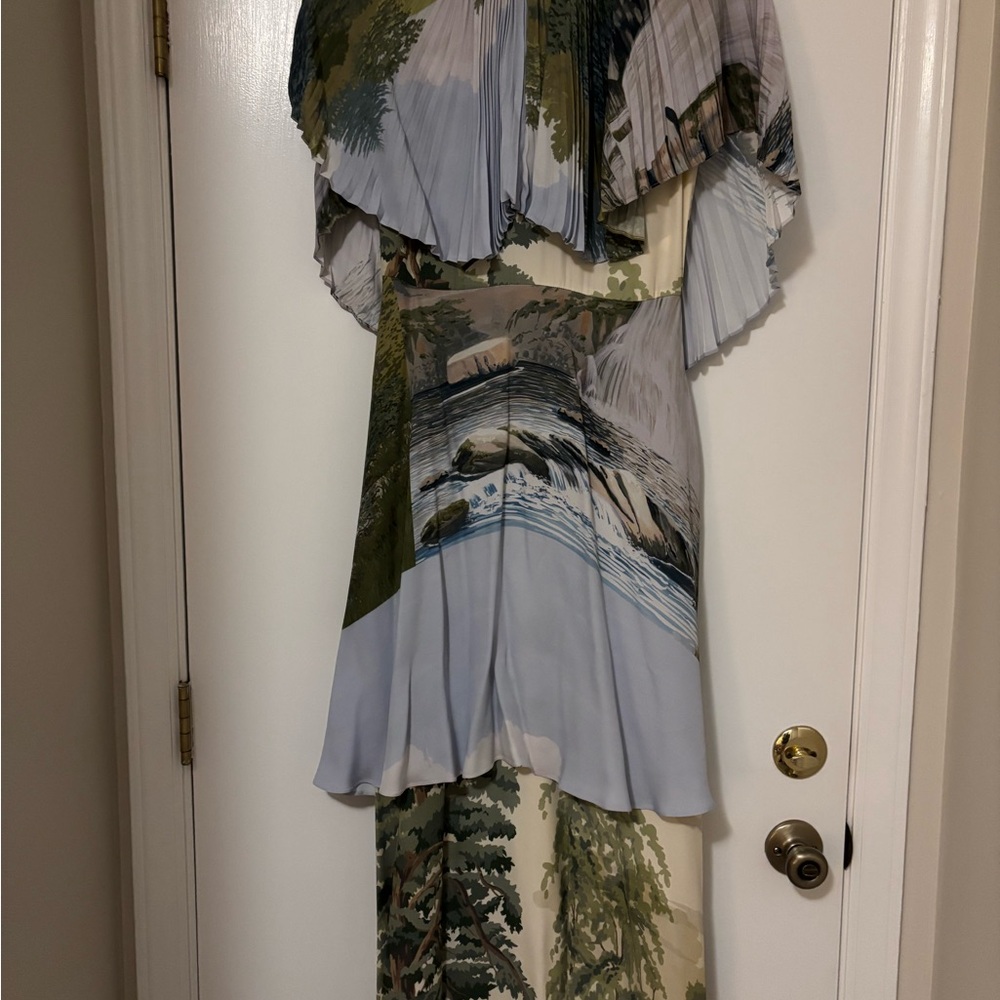 Stella McCartney Scenic Print Pleated Dress